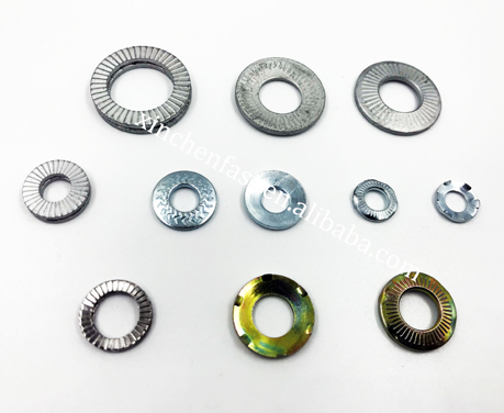 Serrated conical spring washers